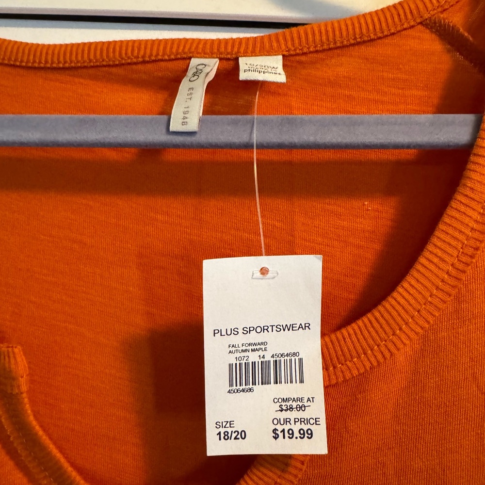 Orange Plus Sportswear Top